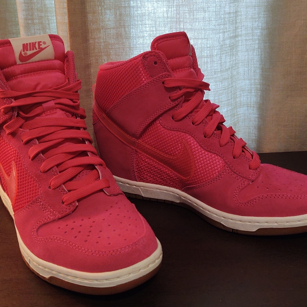 Pink Nike Dunk Hidden Wedge High Tops